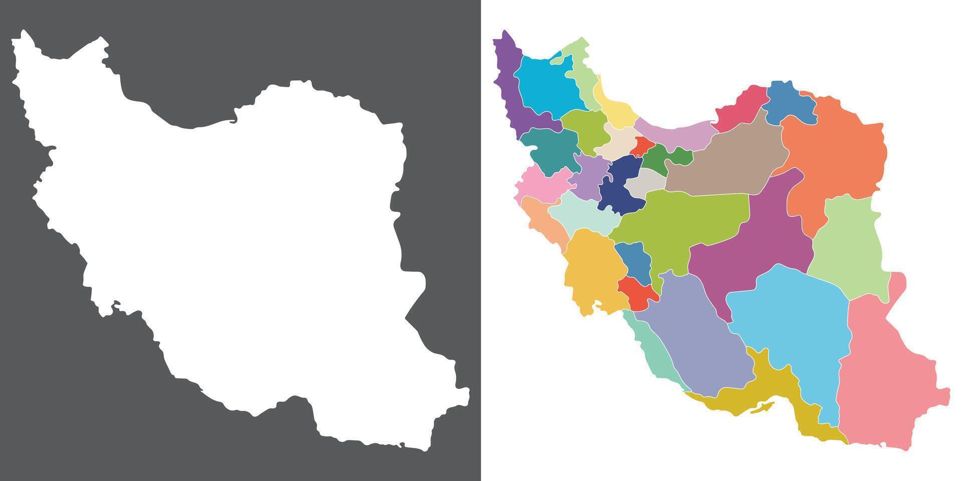 Iran map. Map of Iran in set vector