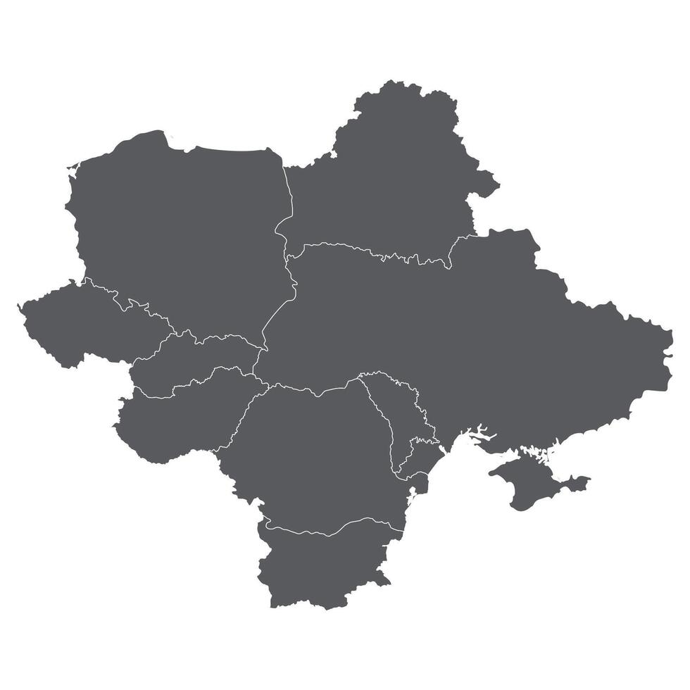 Eastern Europe country Map. Map of Eastern Europe in grey color. vector
