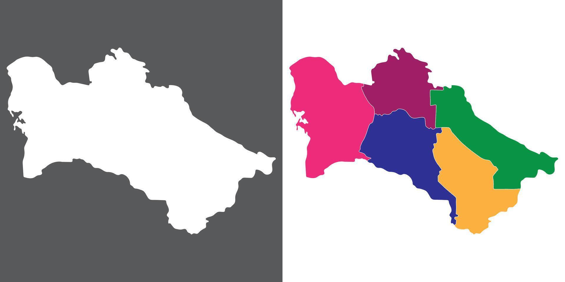 Turkmenistán mapa. mapa de Turkmenistán en conjunto vector