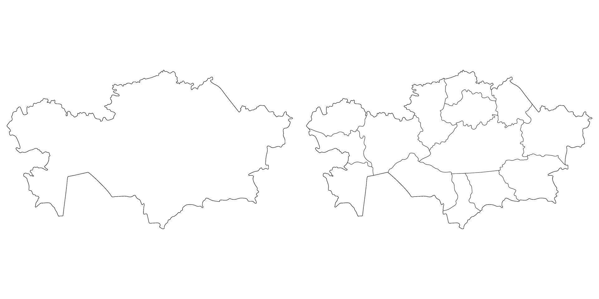 Kazajstán mapa. mapa de Kazajstán en blanco conjunto vector