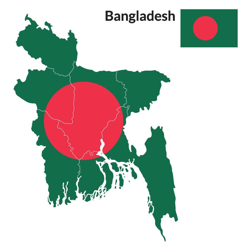 mapa de Bangladesh con nacional bandera de bahamas vector