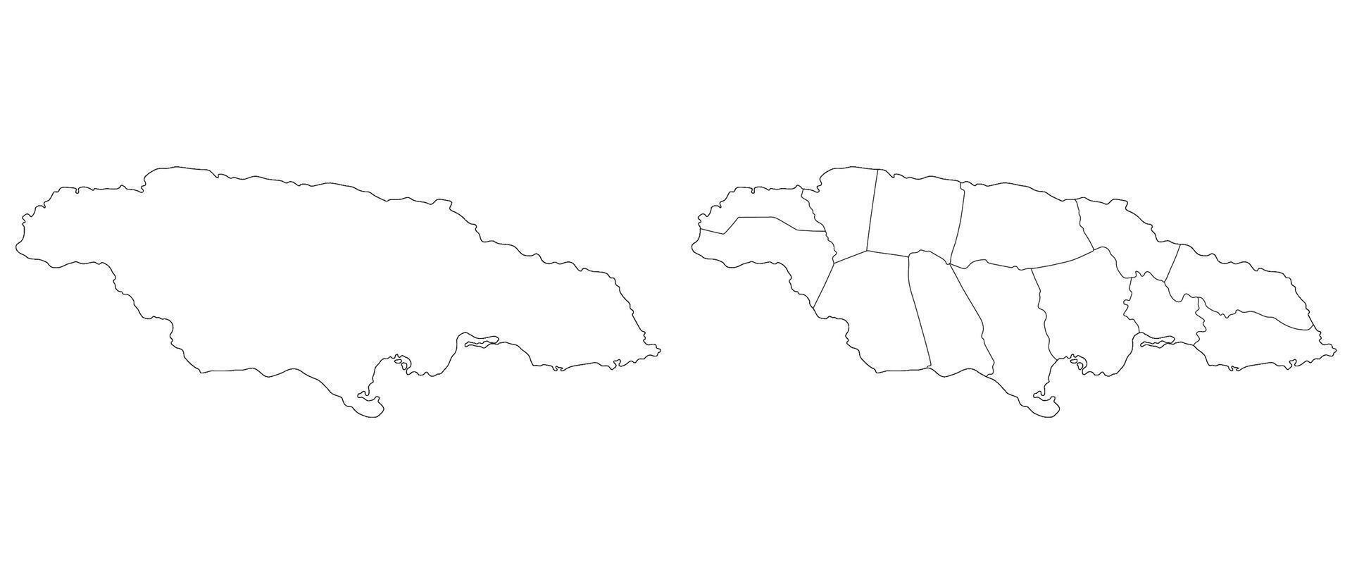 Jamaica map. Map of Jamaica in white set vector