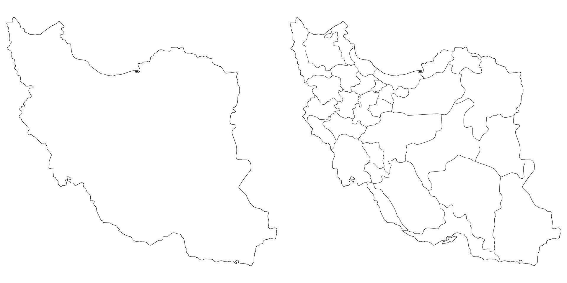 Iran map. Map of Iran in white set vector