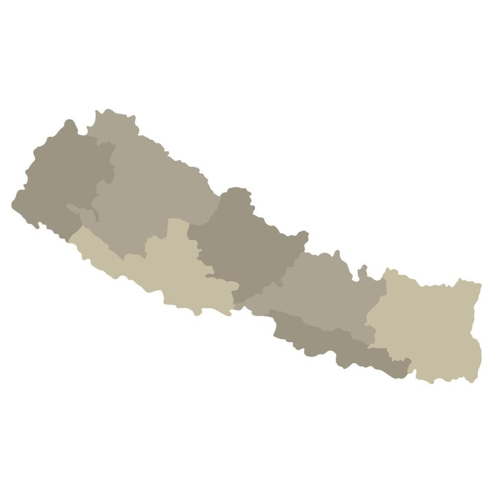 Nepal mapa. mapa de Nepal en administrativo provincias en multicolor vector