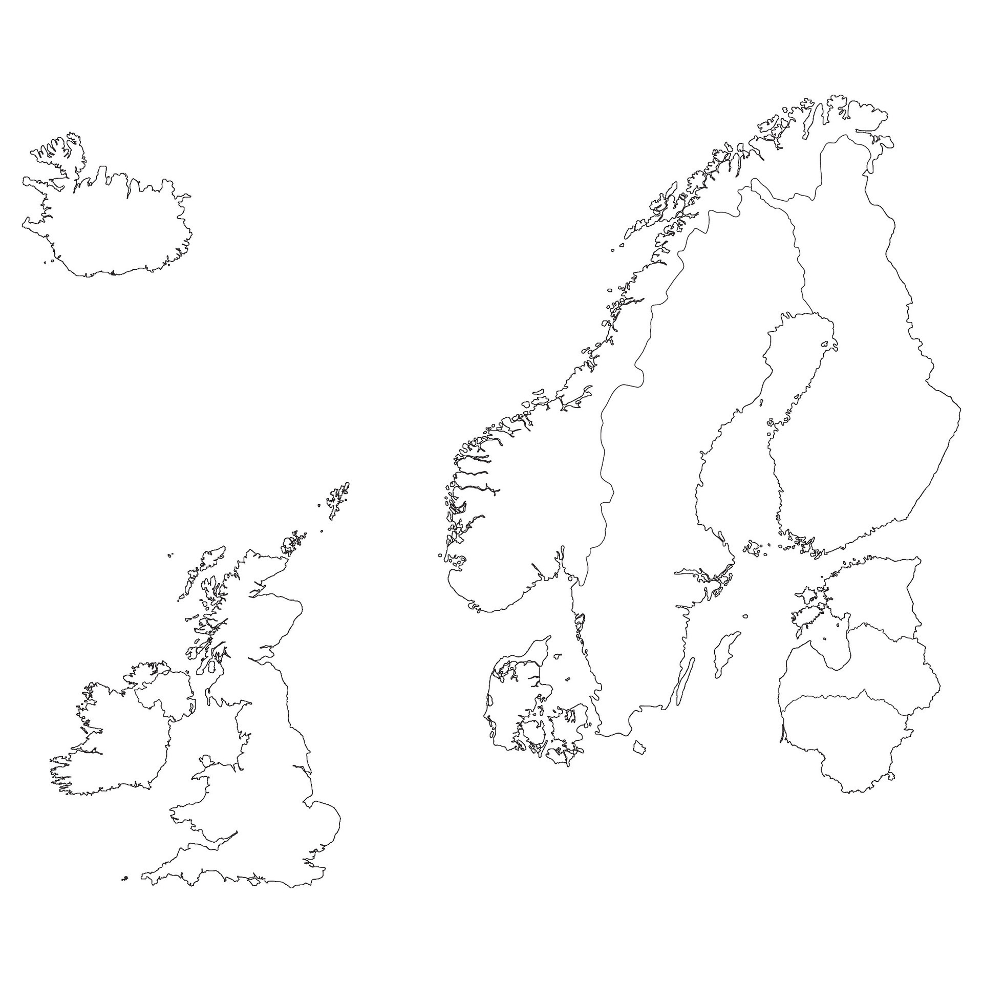 Northern Europe Country Map Map Of Northern Europe In White Color Northern Europe Country Map Map Of Northern Europe In White Color Vector 