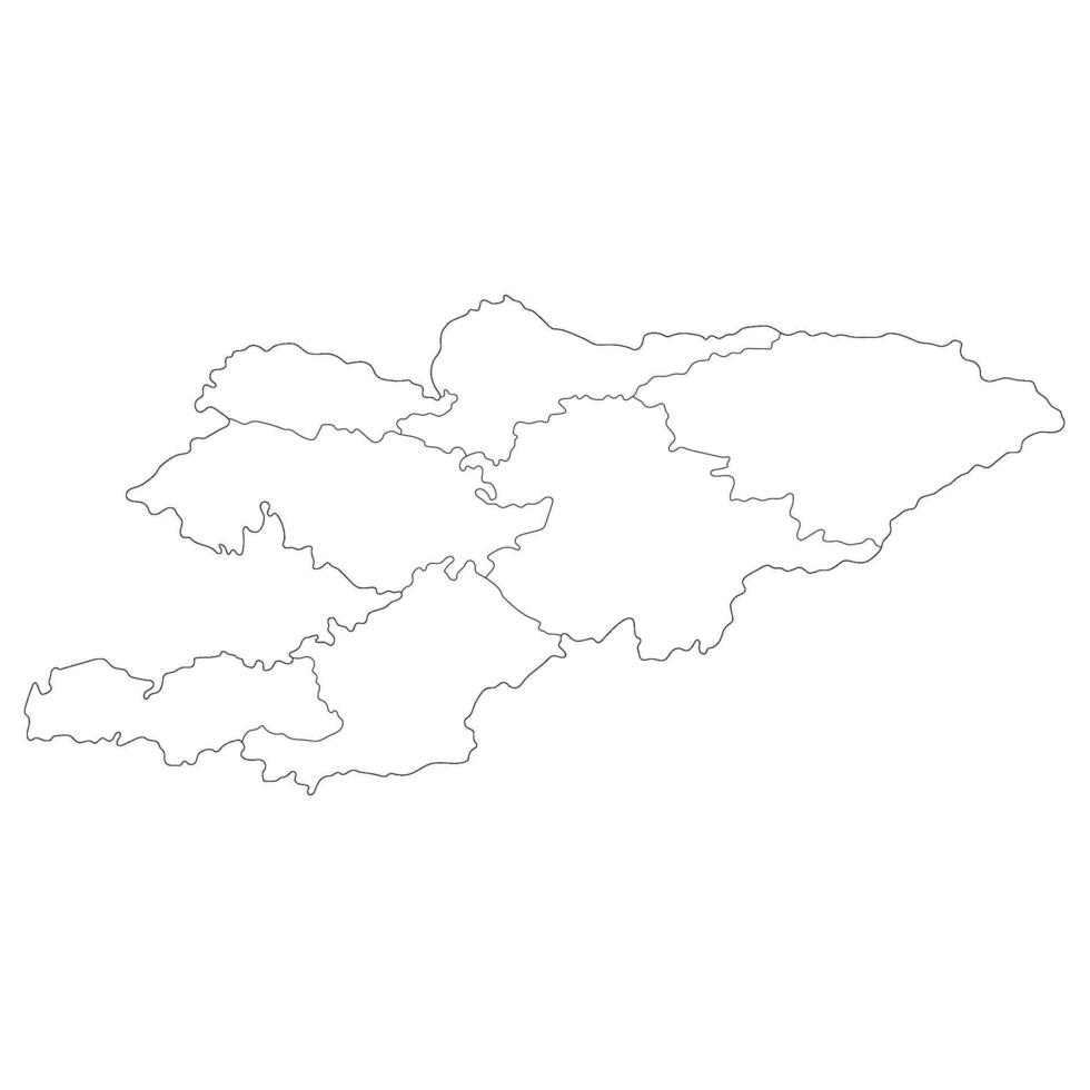 Kyrgyzstan map. Map of Kyrgyzstan in administrative provinces in white color vector