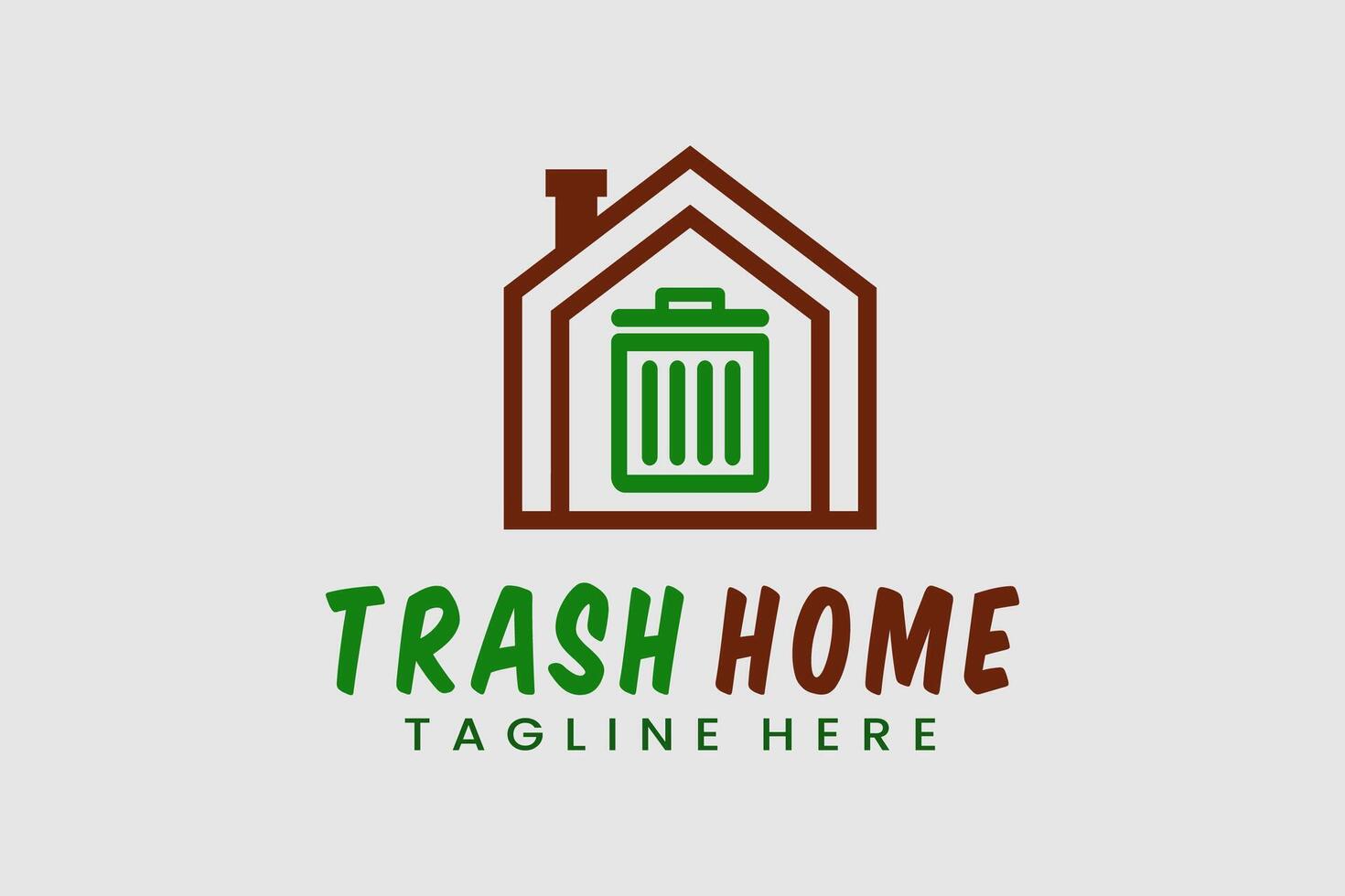 abstract logo house trash rubbish bin logo template, home with rubbish bin logo template vector