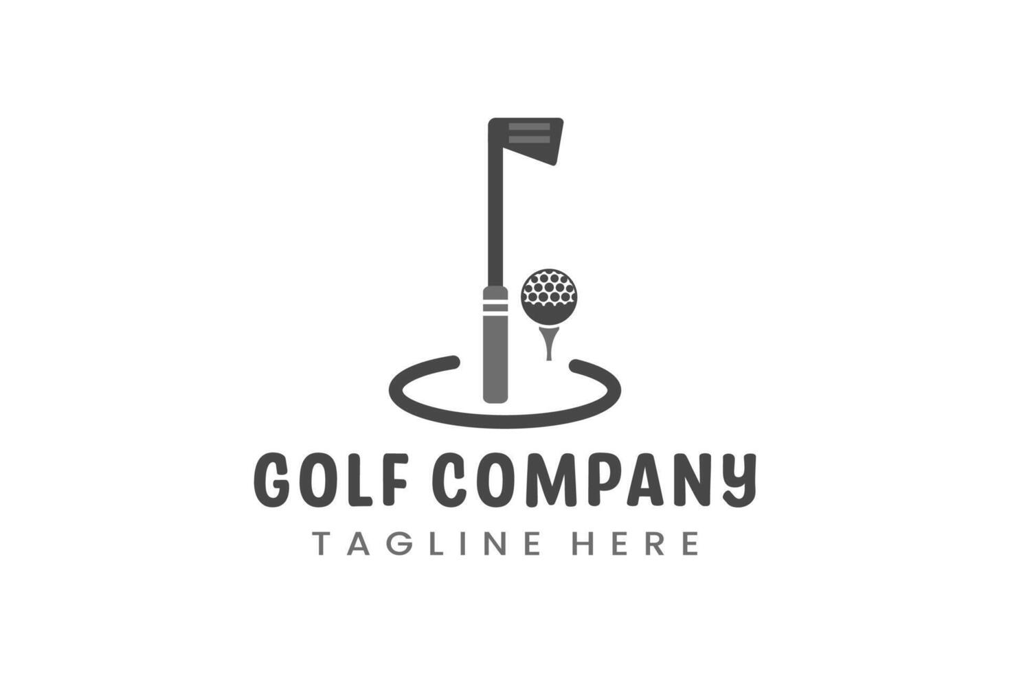 Modern Flat design Unique Golf Ball club Graphic logo template and Minimalist Golfing Logo Concept vector