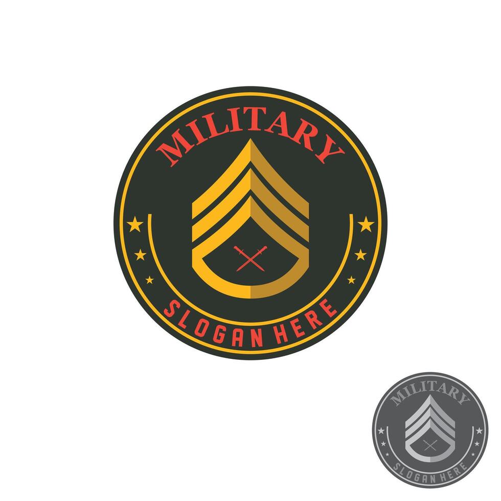 Military badges emblem and army patches typography vector