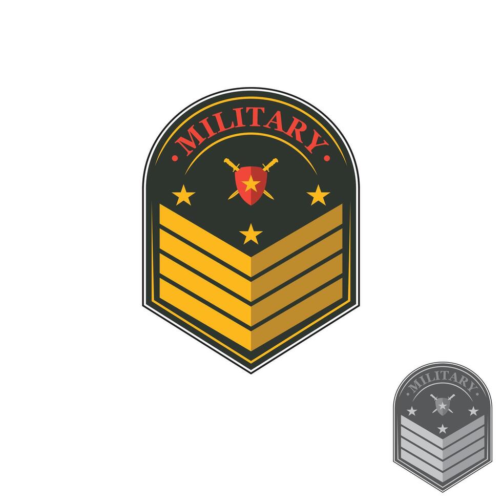 Military badges emblem and army patches typography vector