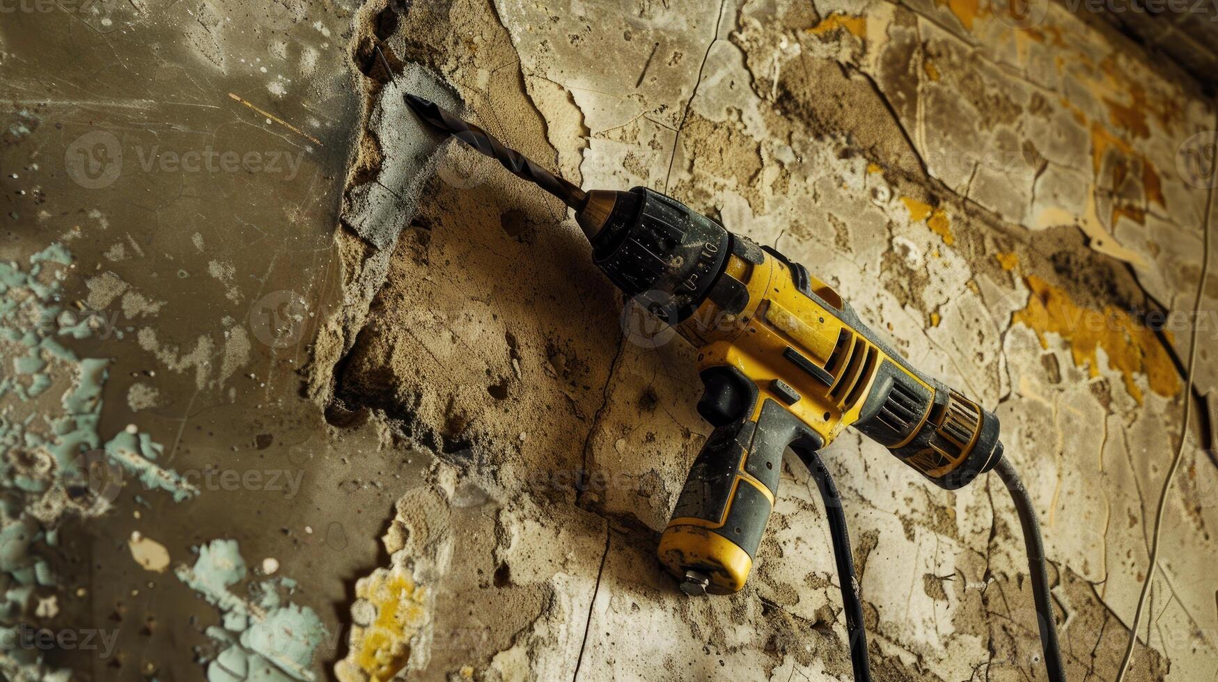 AI generated Hammer drill to drill the wall. photo