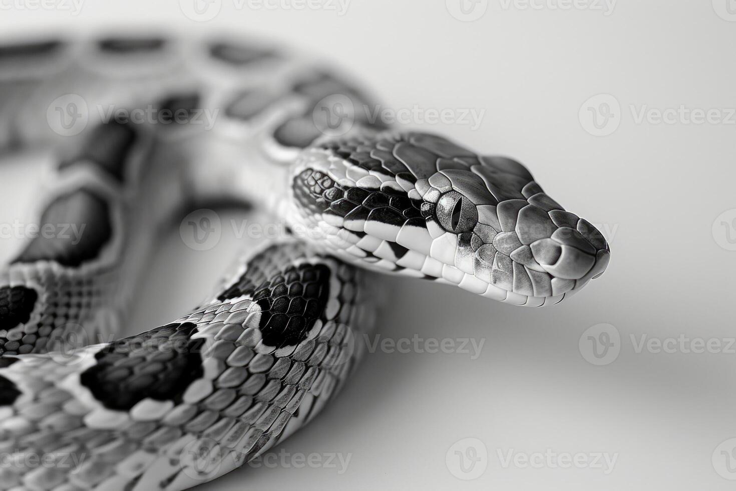 ai generado venenoso serpiente en contra blanco antecedentes foto