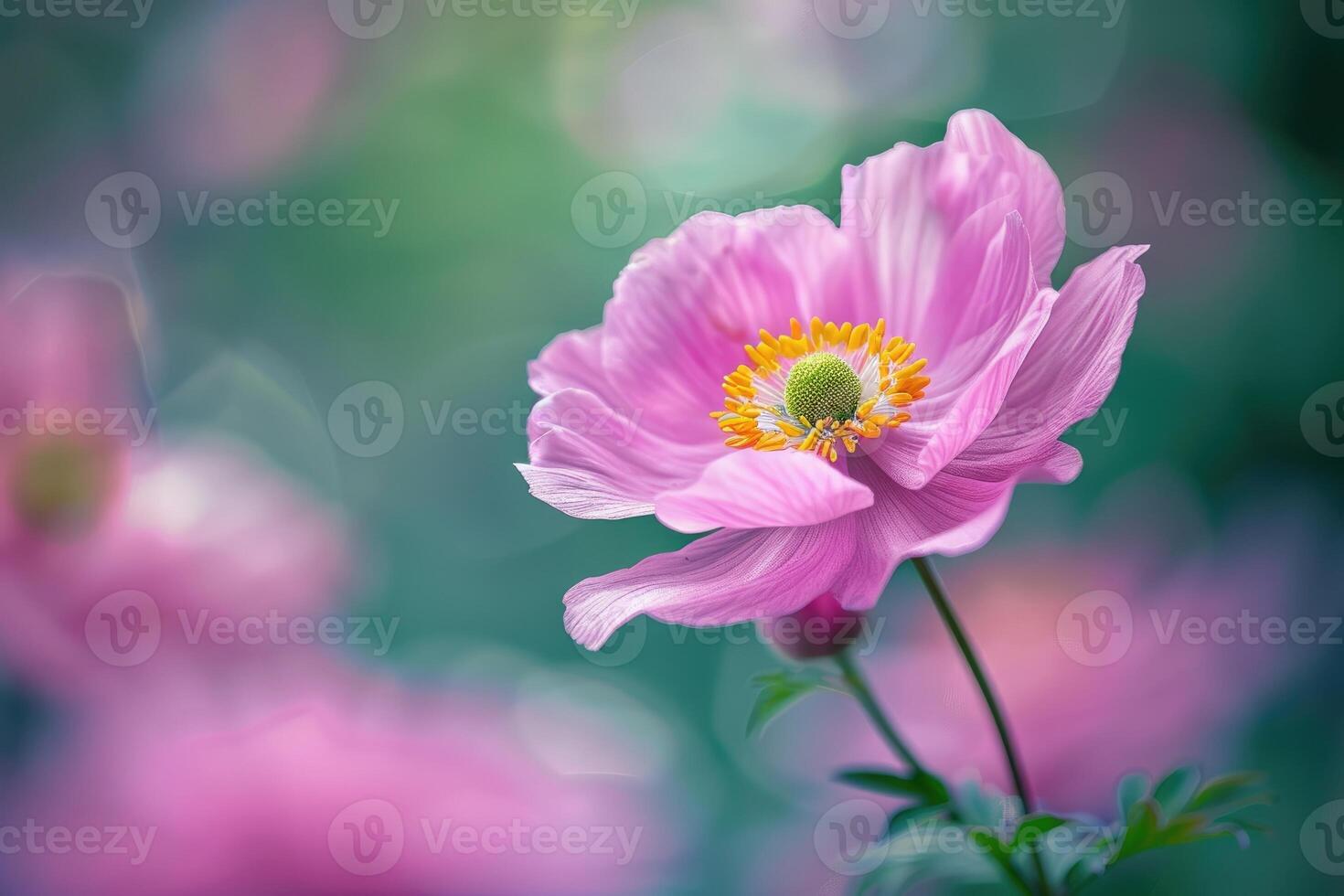 AI generated Pink flower in the garden. photo