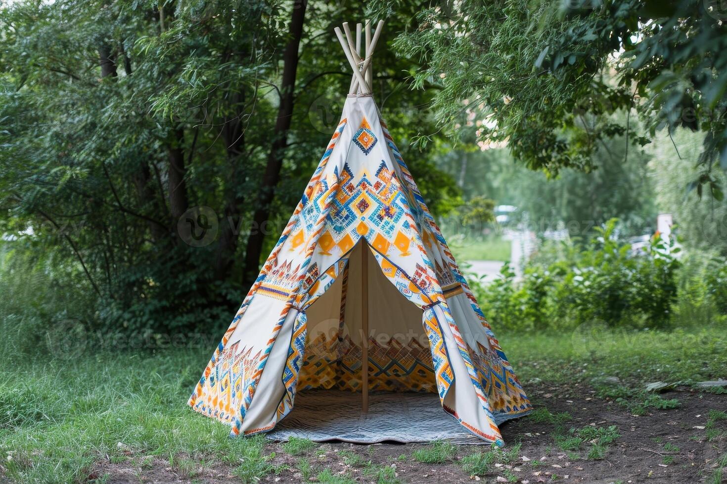 AI generated Indian tent or teepee for children. photo