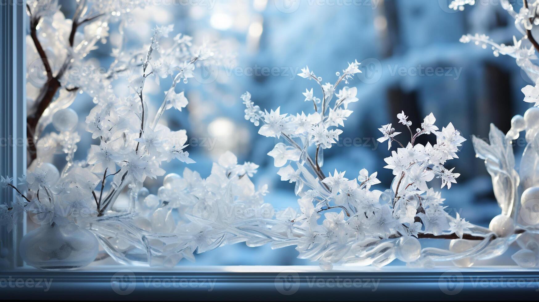 AI generated Frosted Glass Window photo