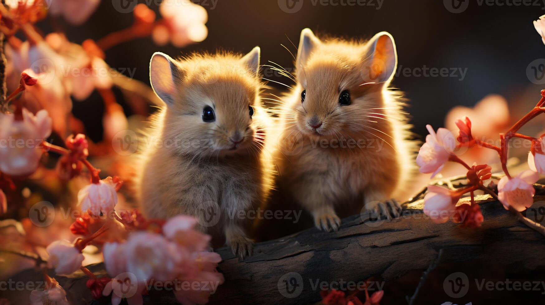 AI generated Baby Animals in Springtime photo