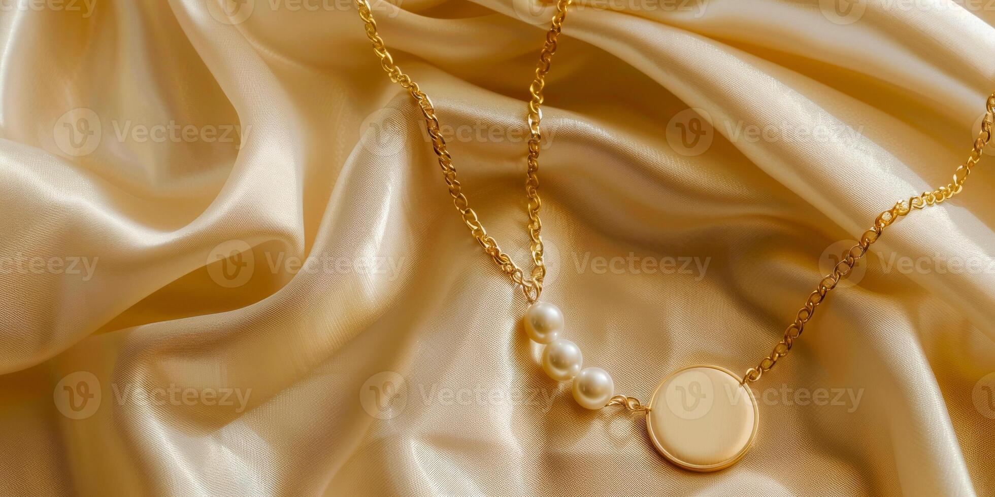 AI generated A gold necklace with a letter pendant hanging from it, showcasing a sleek and elegant design. The letter adds a personal touch to the jewelry piece photo