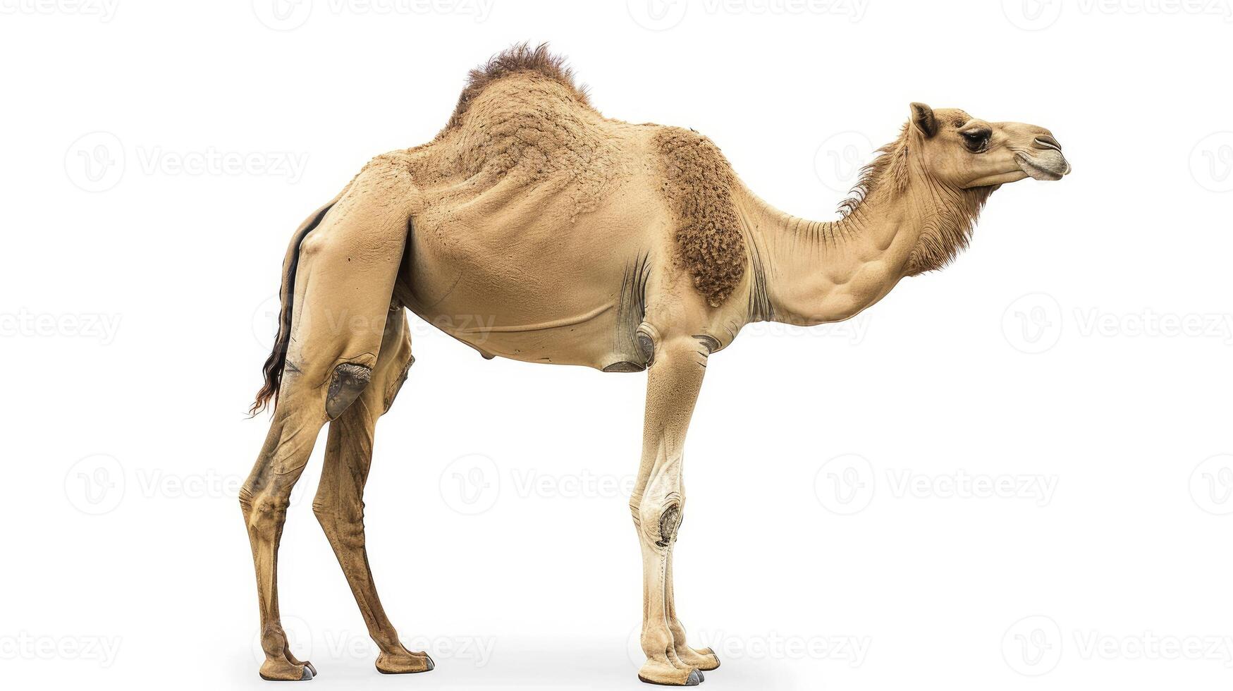 AI generated Dromedary isolated on white background photo