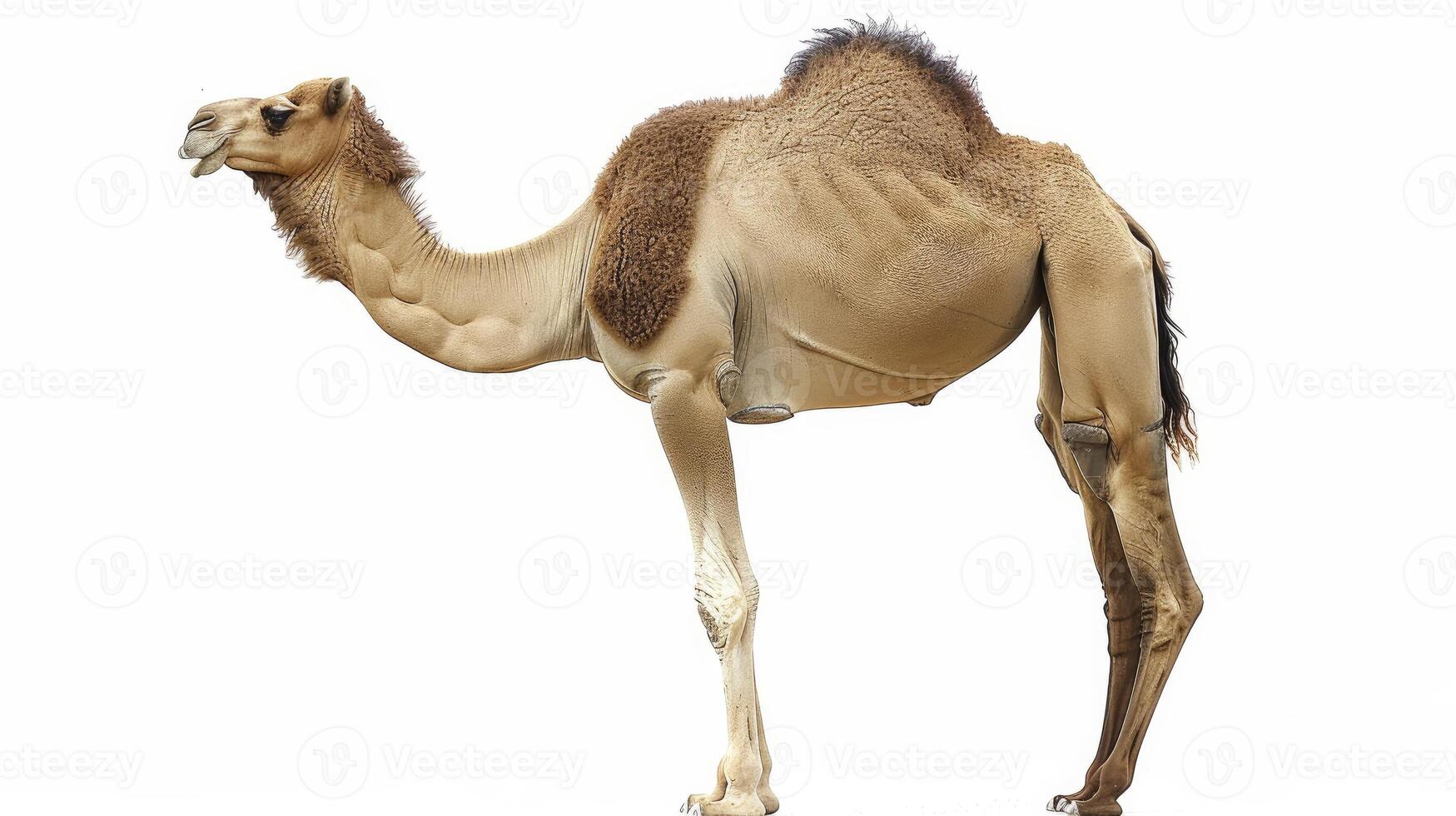 AI generated Dromedary isolated on white background photo