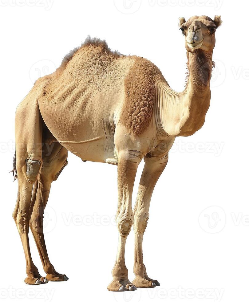 AI generated Dromedary isolated on white background photo