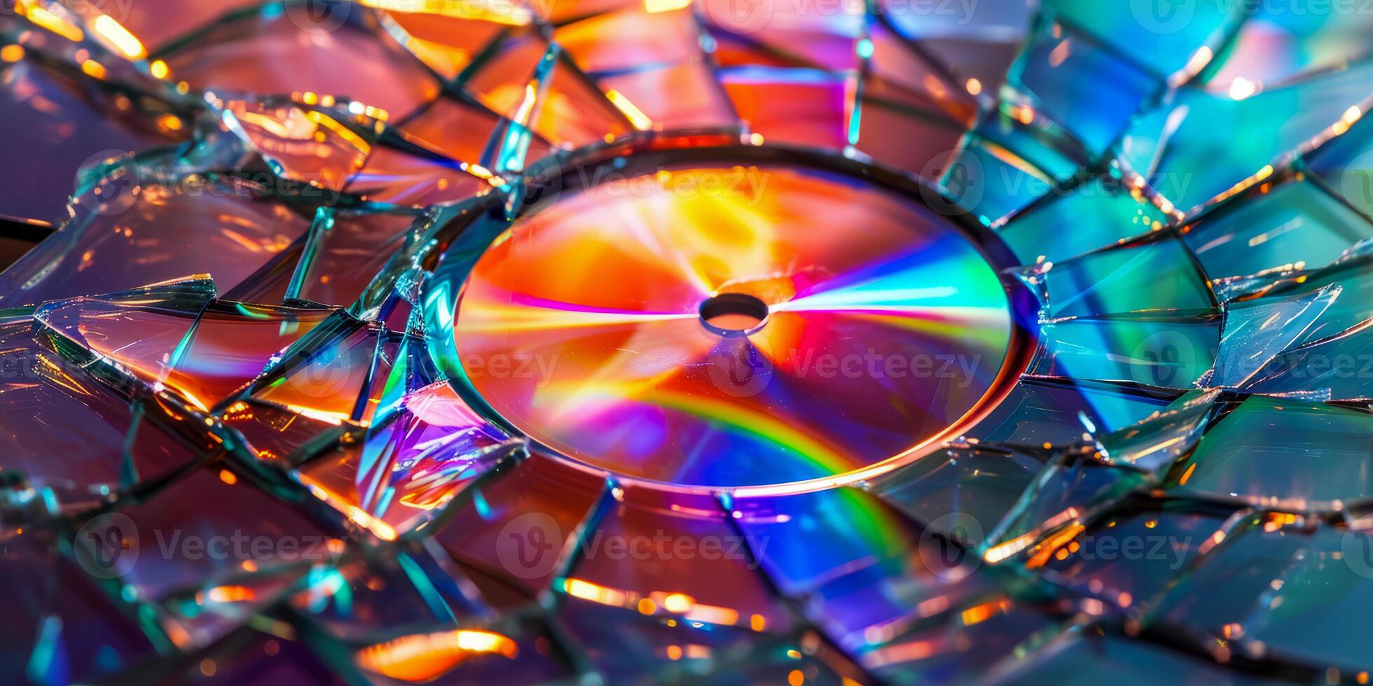 AI generated Explore the versatility and utility of digital media with this colorful array of compact discs photo