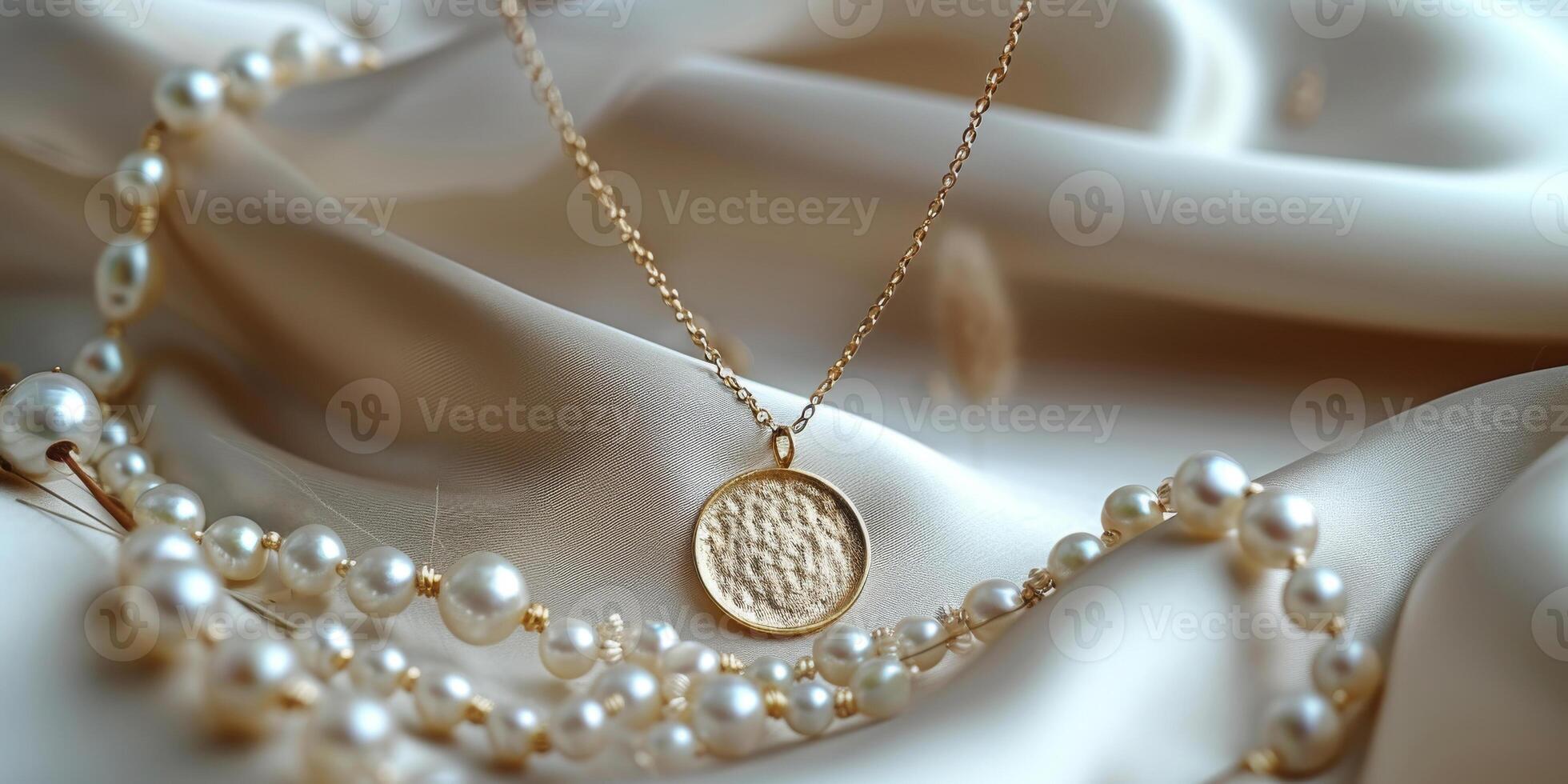 AI generated A gold necklace with a letter pendant hanging from it, showcasing a sleek and elegant design. The letter adds a personal touch to the jewelry piece photo