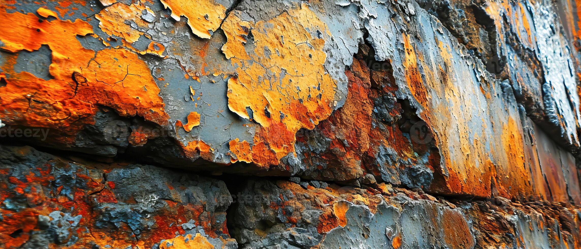 AI generated A high-resolution image showcasing the colorful, abstract patterns of corrosion on metal with textured detail photo