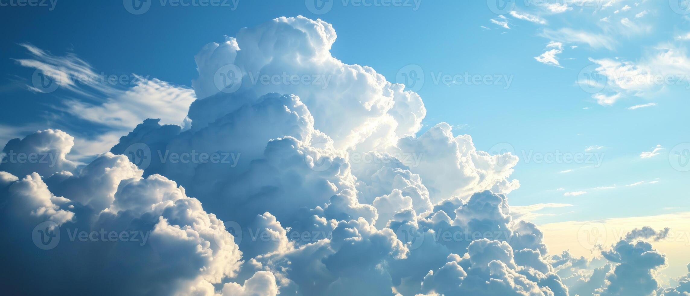 AI generated Majestic Cumulonimbus Clouds in a Dynamic Sky. Dramatic sky featuring towering clouds, indicative of changing weather patterns and natural beauty photo