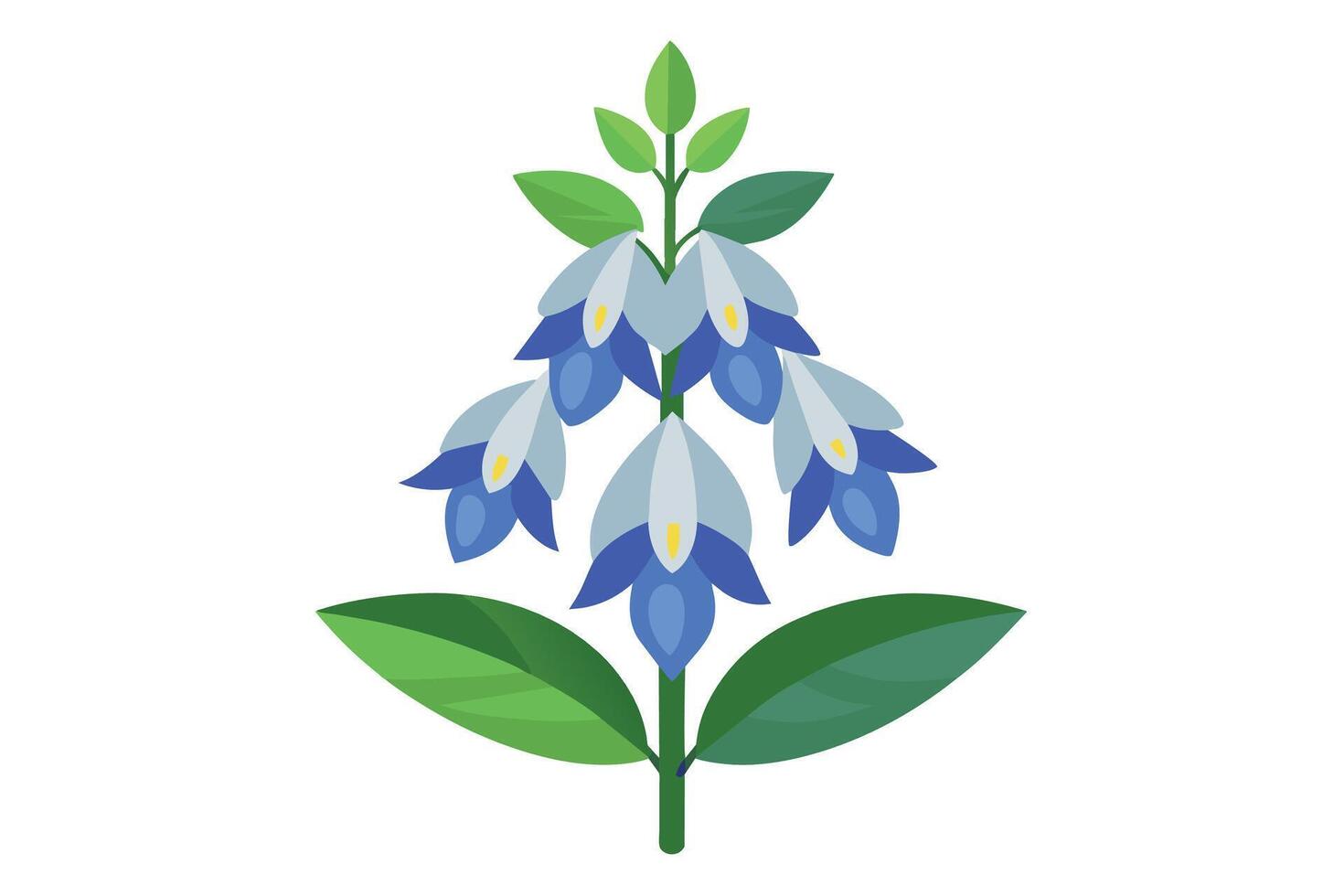 Monkshood Flower Vector Illustration Isolated on a Clean Background