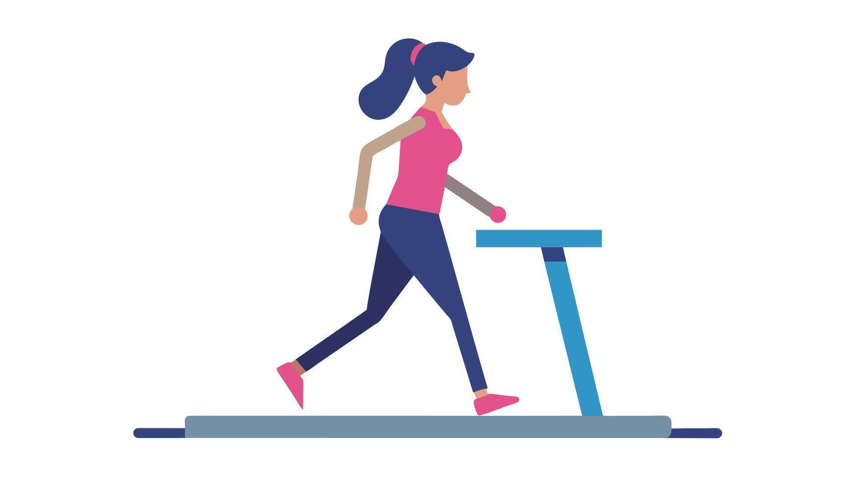 Vibrant Vector Art of Women on a Treadmill