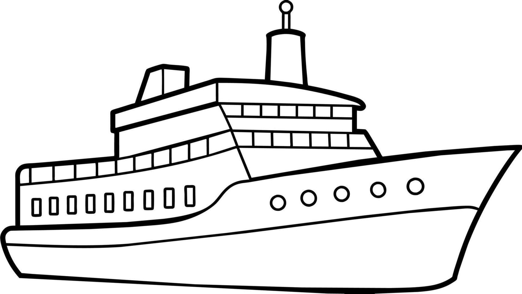 Ship Line Art Vector Nautical Elegance for Your Design Projects