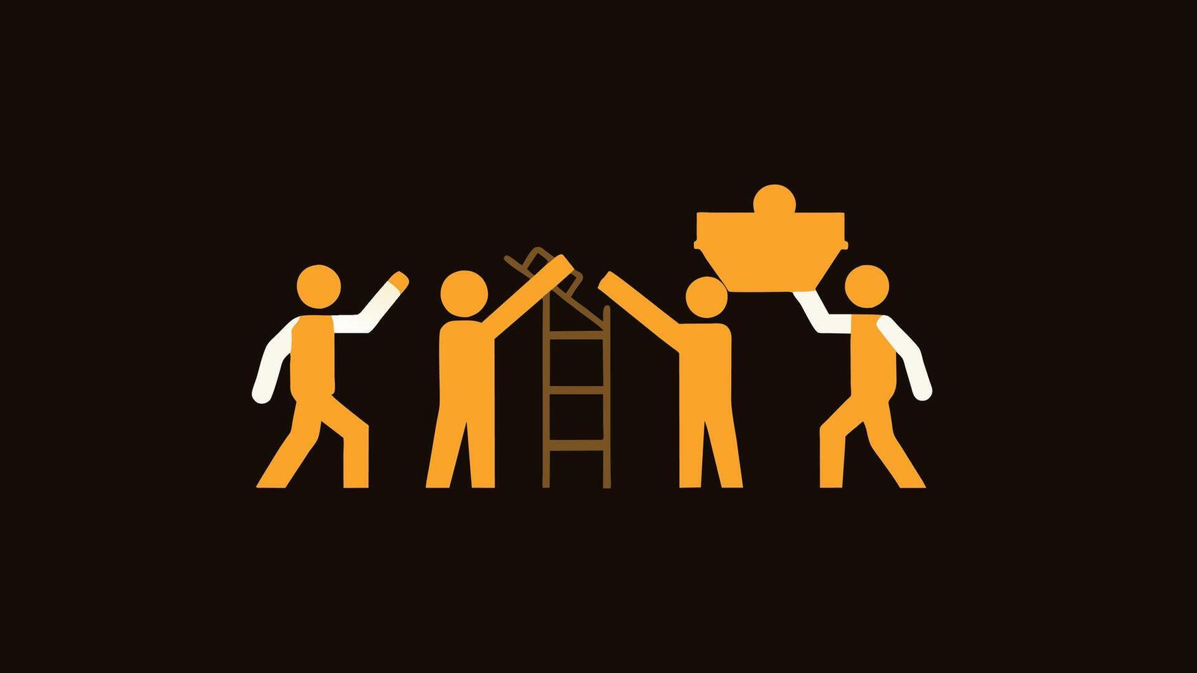 Team Work Building Vector Art