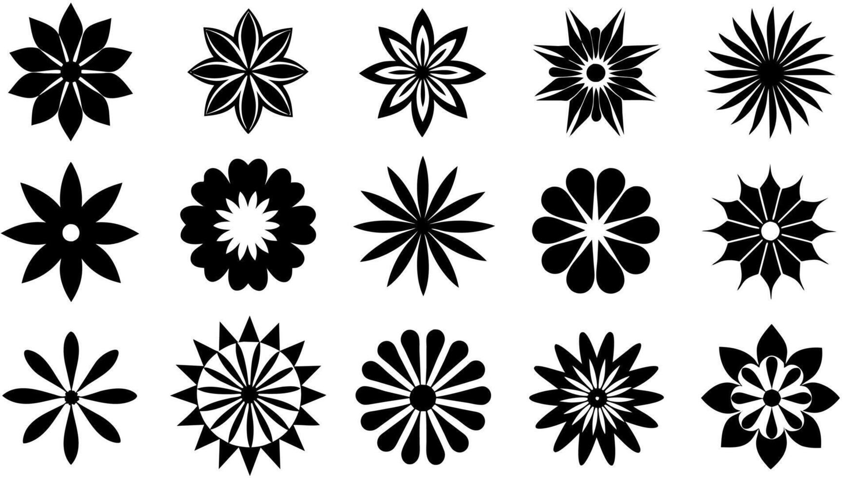 Exquisite Flower Icon Set High-Quality Vector Art for Versatile Use