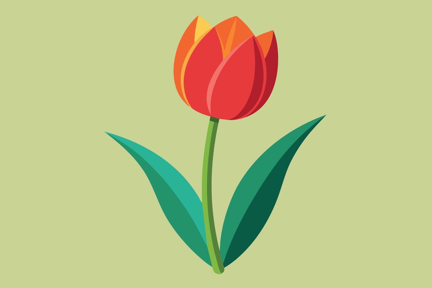 Tulip Vector Art Illustration