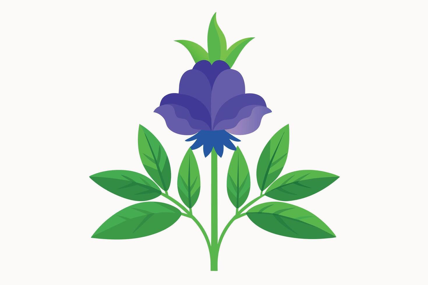 Monkshood Flower Vector Illustration Isolated on a Clean Background