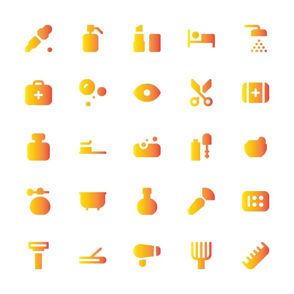 Personal Care Icon Set - Fill Gradient vector