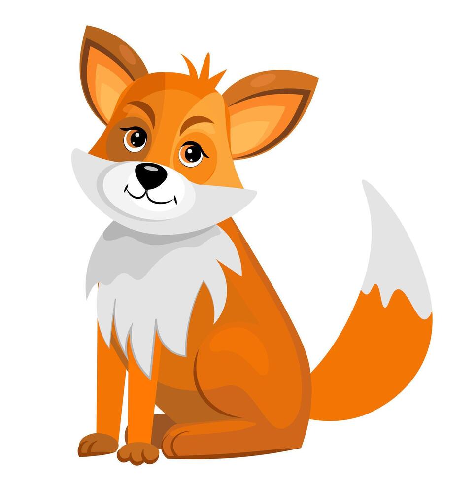 Red fox on white background vector