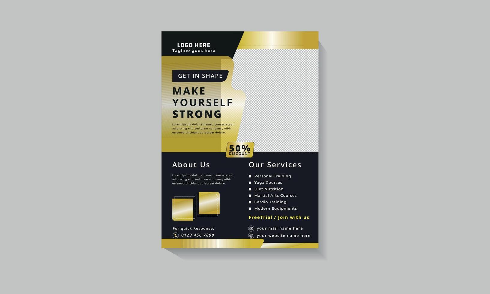 Modern and professional Gym flyer template vector