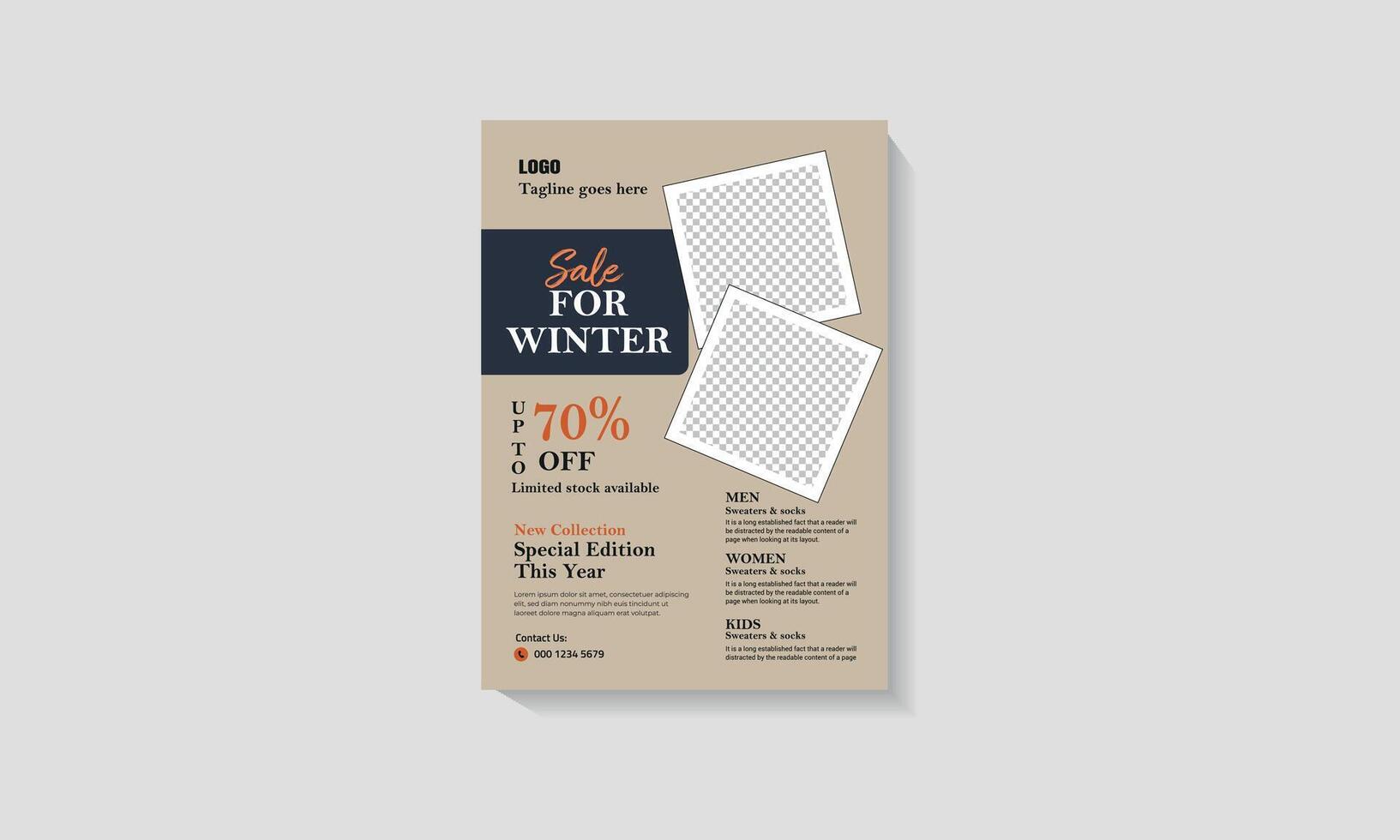 Modern Fashion flyer template with abstract design vector