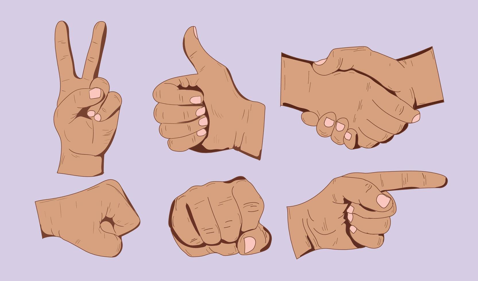 Hand Drawn Hands Gestures vector