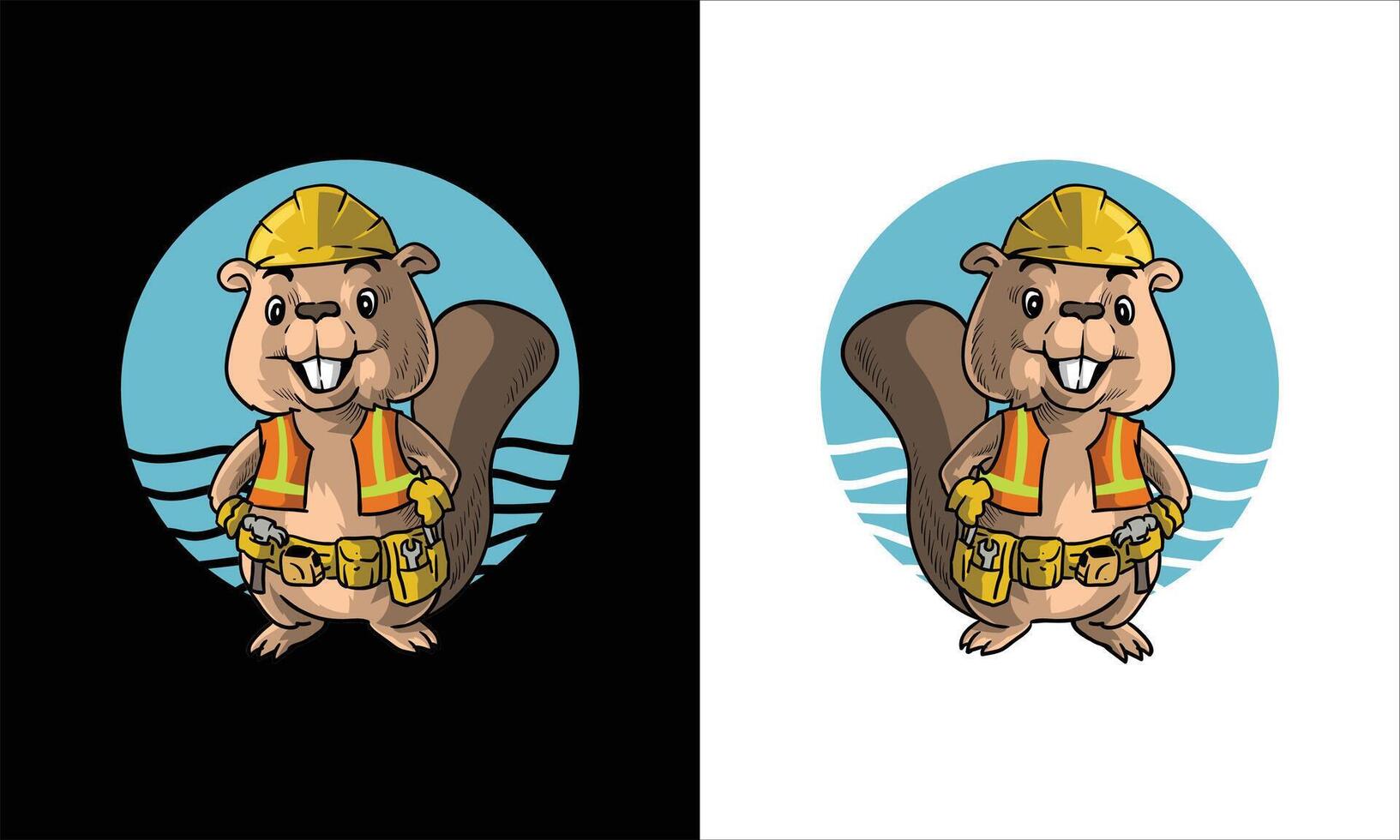 beaver mascot logo vector