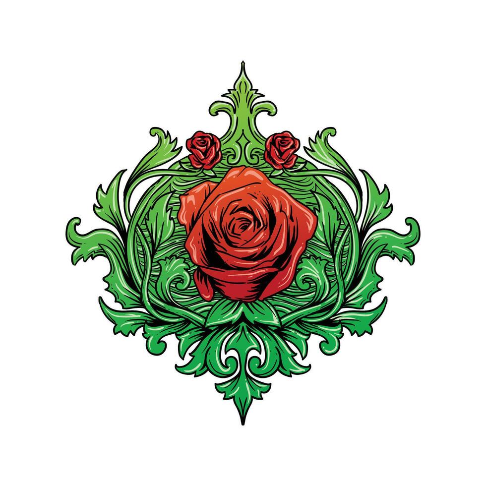 rosas, vector, ilustración vector