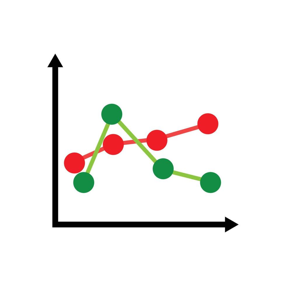 icono de gráfico de líneas vector