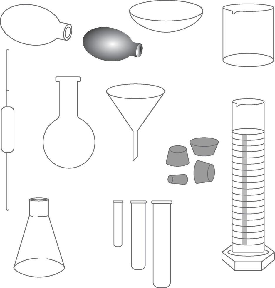 Basic Chemistry Laboratory equipment vector