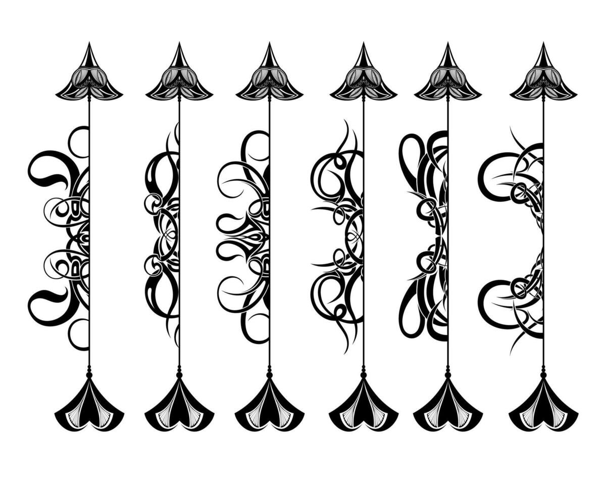 Vector set of vintage arrows, hand drawn in graphic style