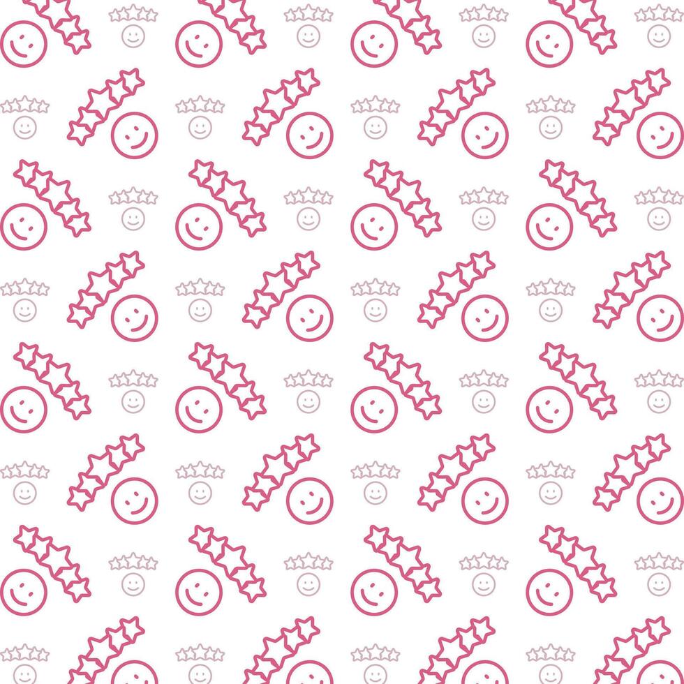 Five stars delightful trendy red color repeating pattern vector illustration background