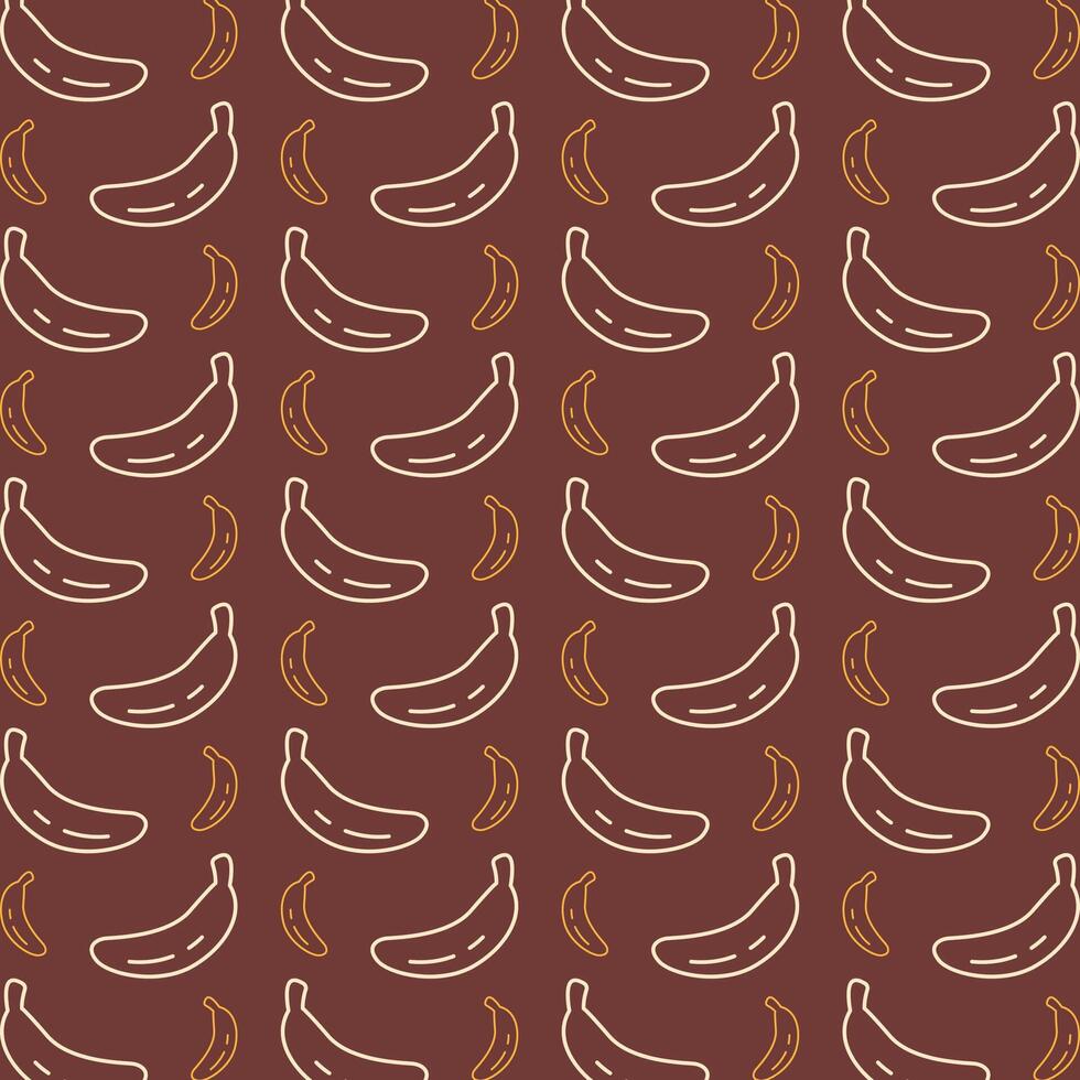 Banana flat icon repeating trendy pattern multicolor brown vector illustration background