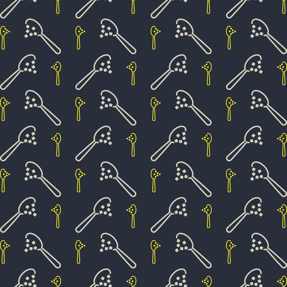 Spoon with sugar repeating pattern trendy style icon beautiful vector illustration background