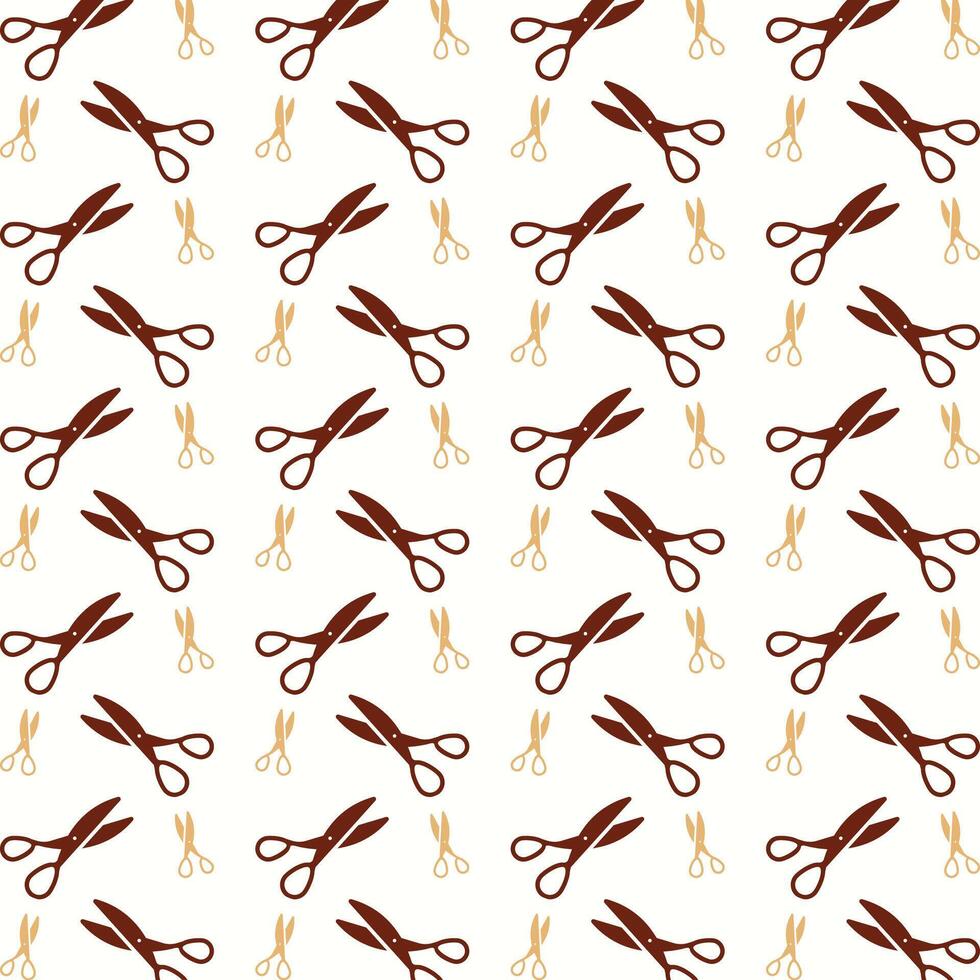 Tailor shears attractive trendy multicolor repeating pattern vector illustration background