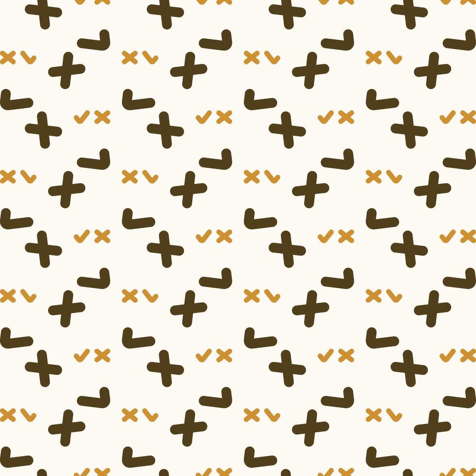 Check and cross multicolor trendy golden repeating pattern vector illustration background